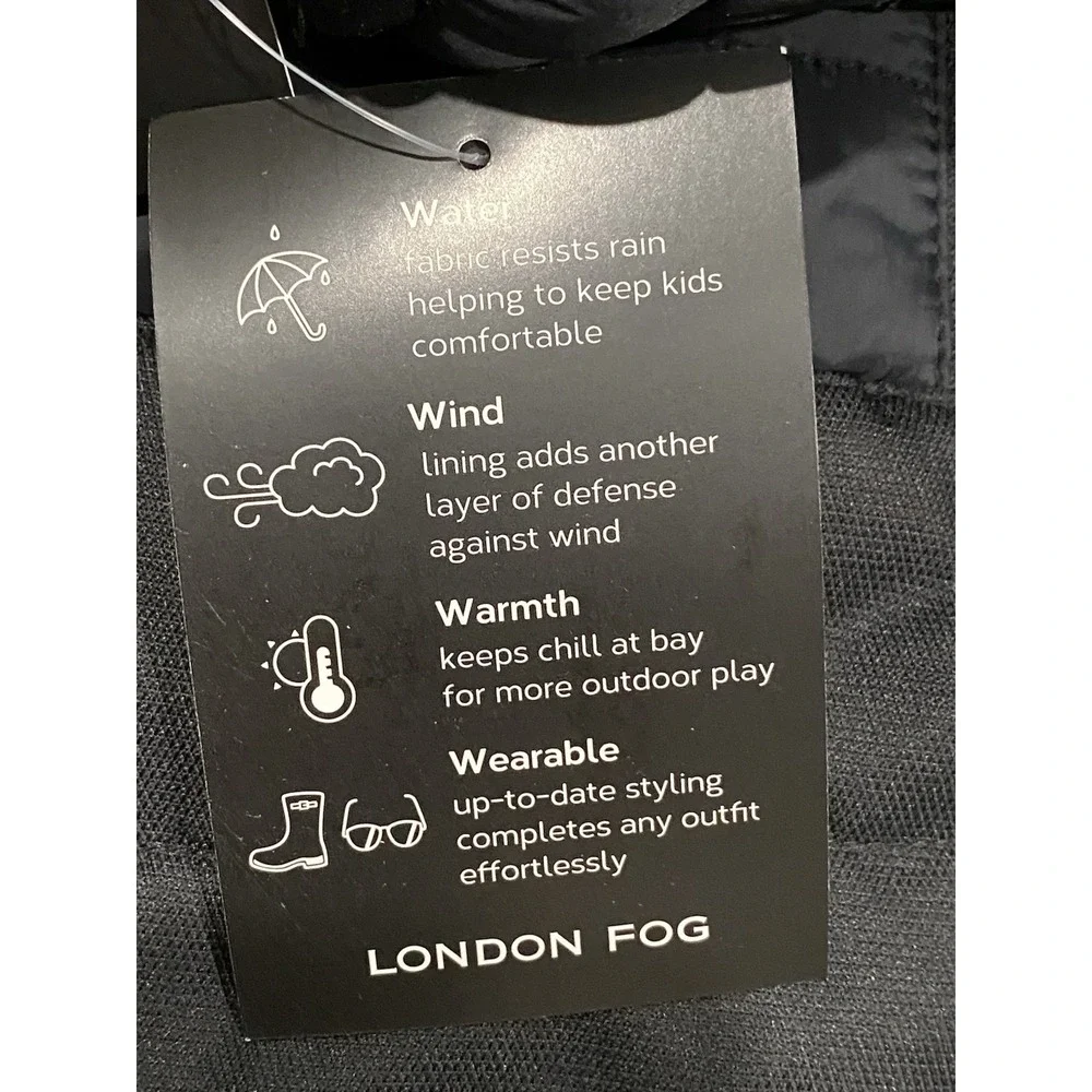 London Fog - Kids Reversible Puffer Jacket (L 14-16) - Hooded‎ Winter Coat